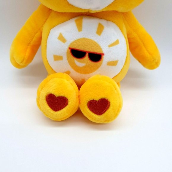 Care Bear Funshine Bear Yellow 10" Plush Stuffed Toy  Sanitized 2020 Sunglasses - Picture 3 of 10